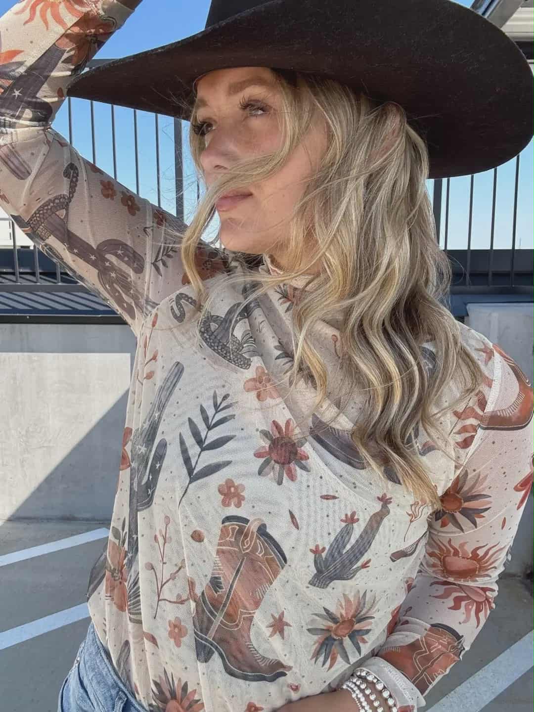 Boot Print Mesh LS Top - 4563BB