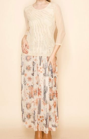 Boot Print Mesh Skirt - 4561BB