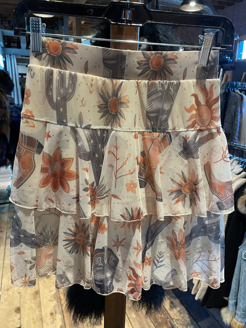 Boot Print Mesh Skort - 4555BB