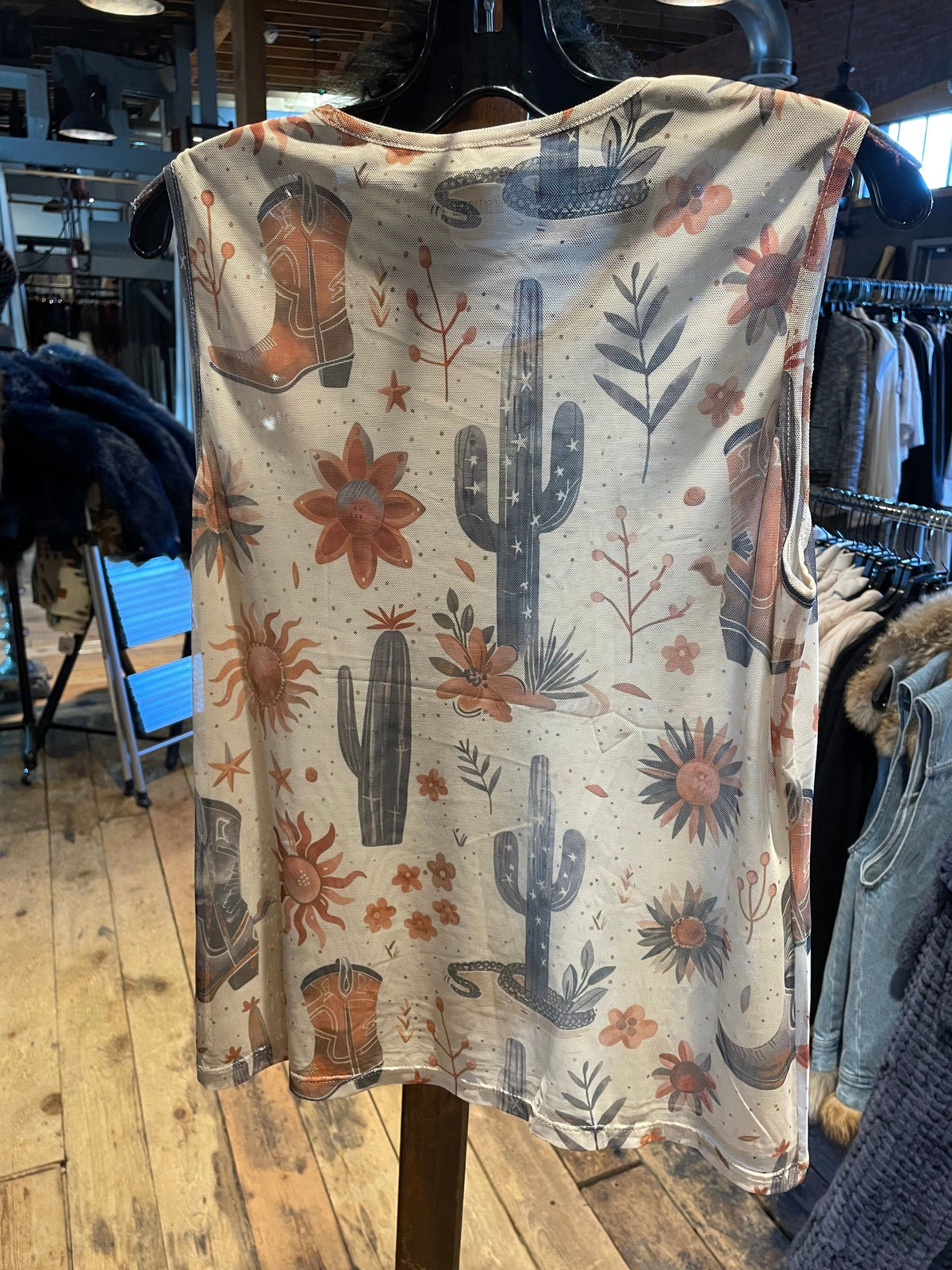 Boot Print Mesh Tank - 4351BB