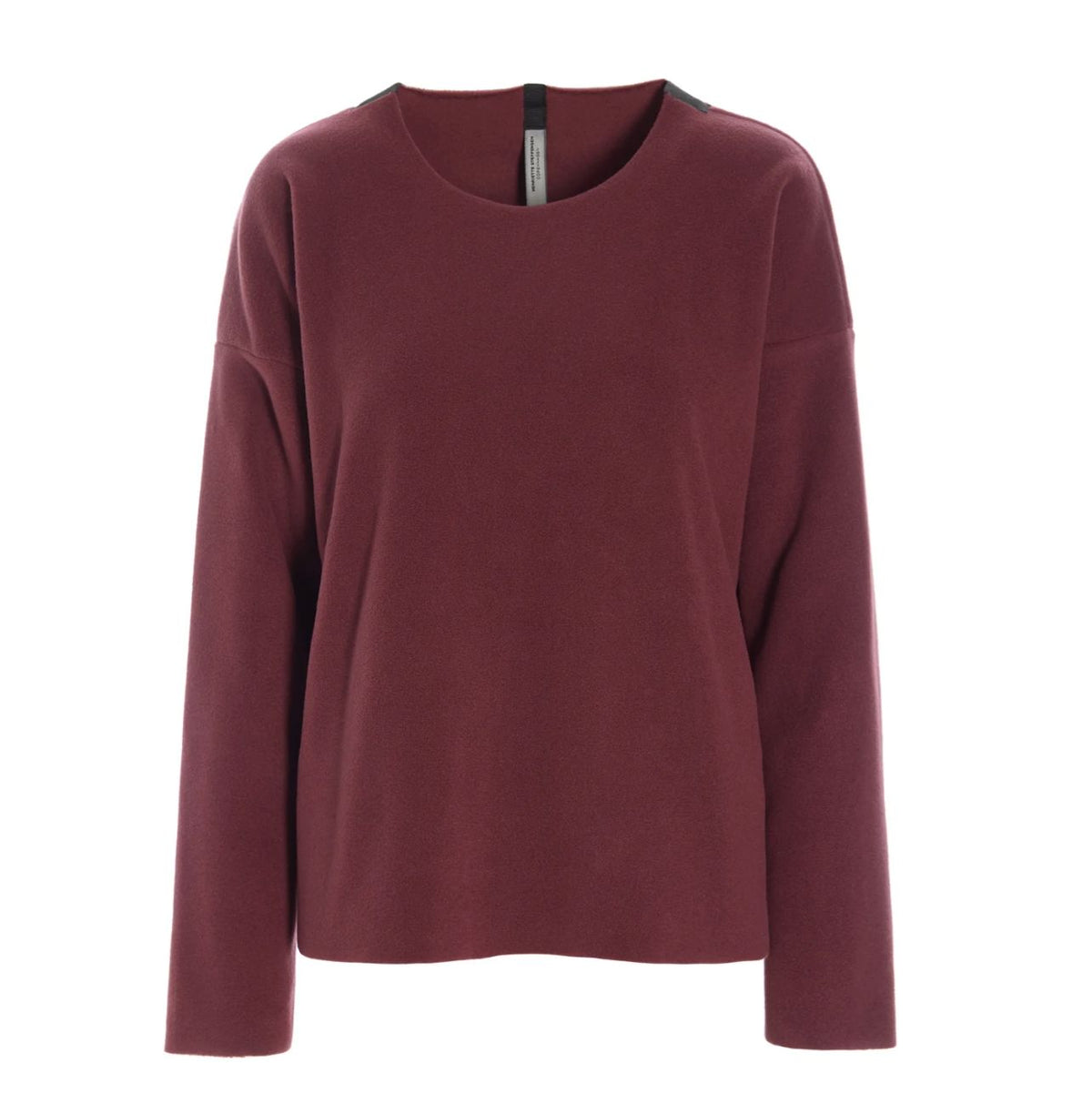 Bordeaux Fleece Round Neck Long Sleeve Top - 1359BX