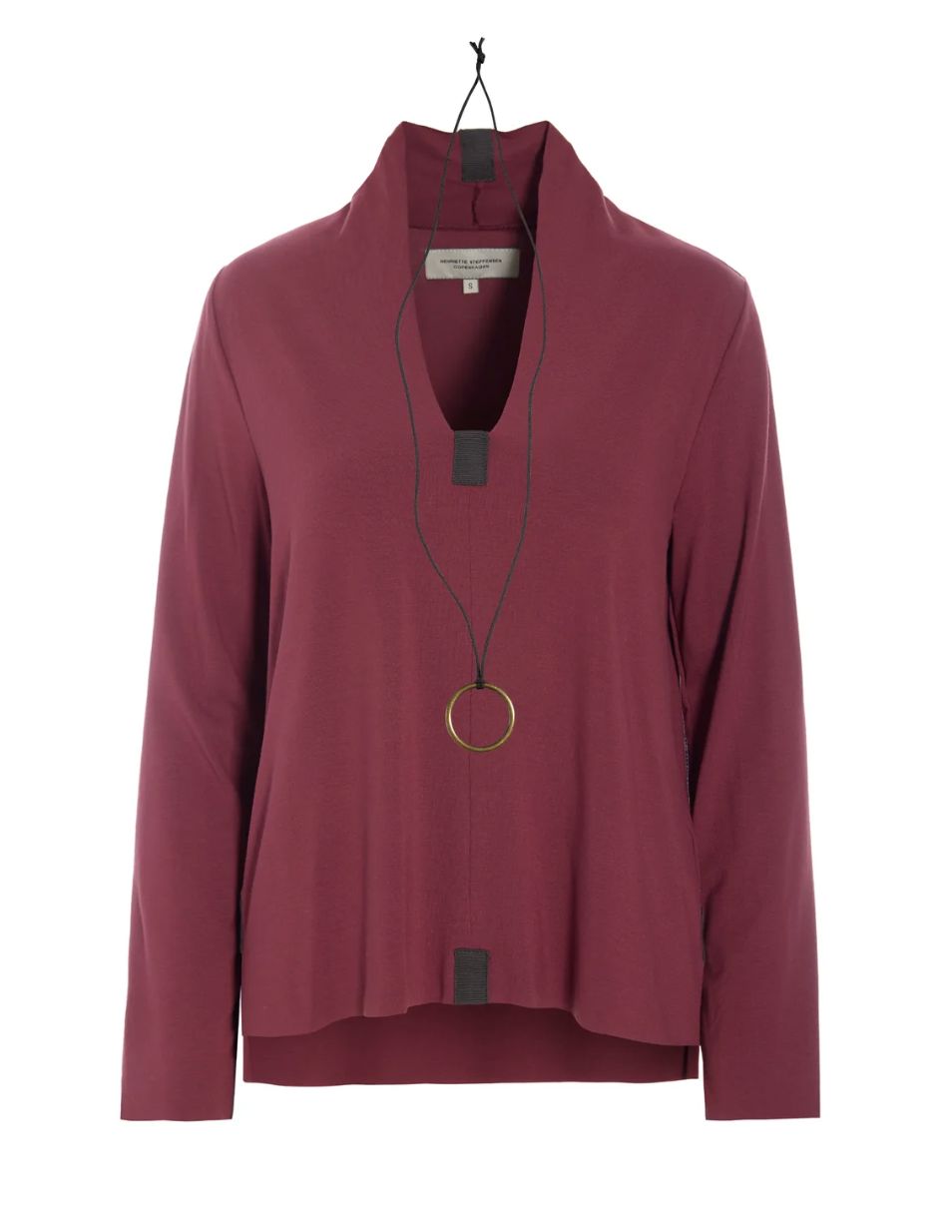 Bordeaux V-Neck Blouse - 96106X