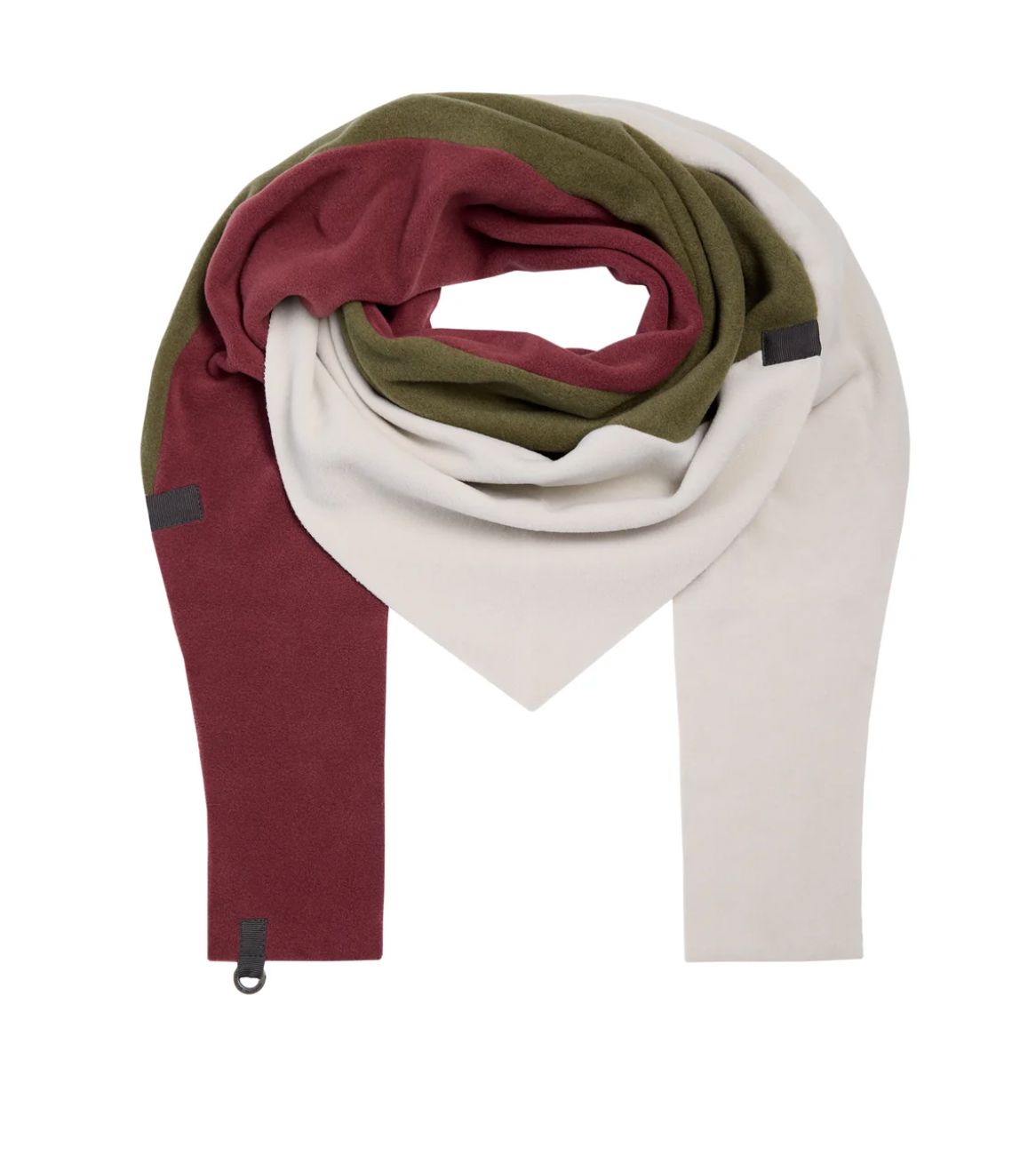 Bordeaux/Kit/Moss Fleece Triangle Scarf - 4078NW118