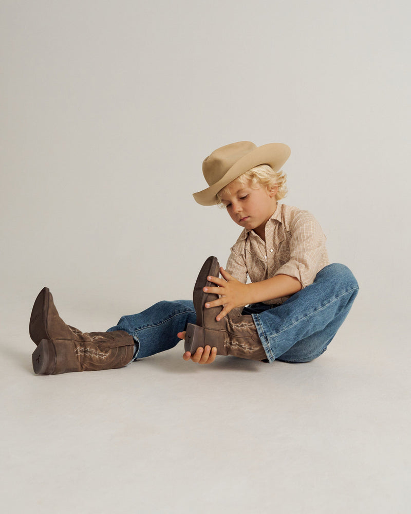 Boy's Kid Boot The Doc Cafe Goat - Tecovas - KBDC