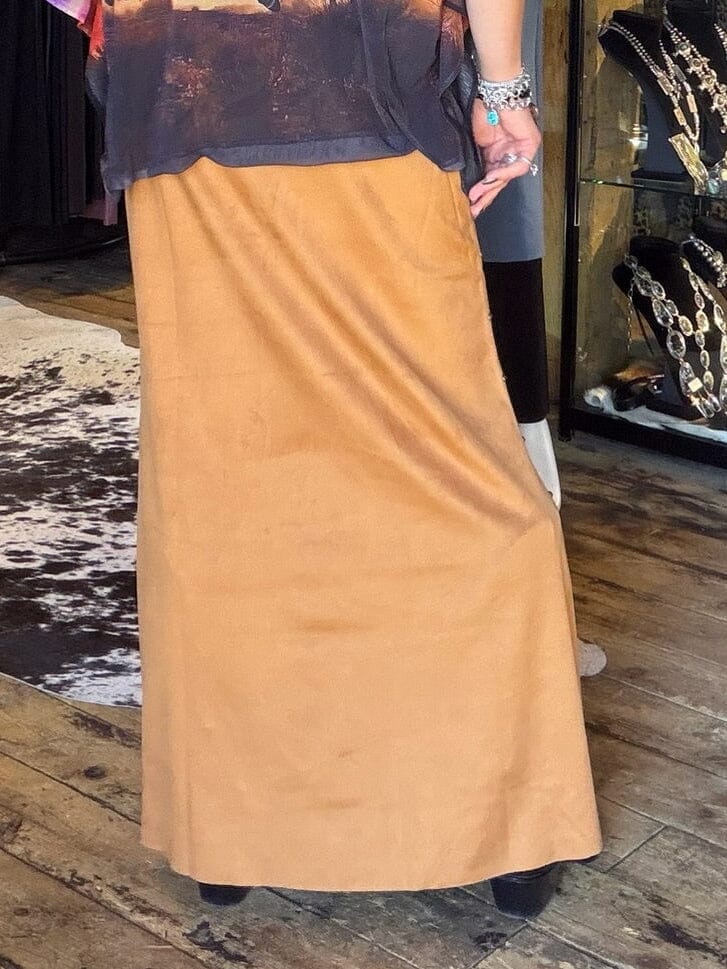 Brass Faux Suede Skirt - 4812BS