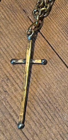 Brass Stick Cross/Brass Chain - NV2-SCB
