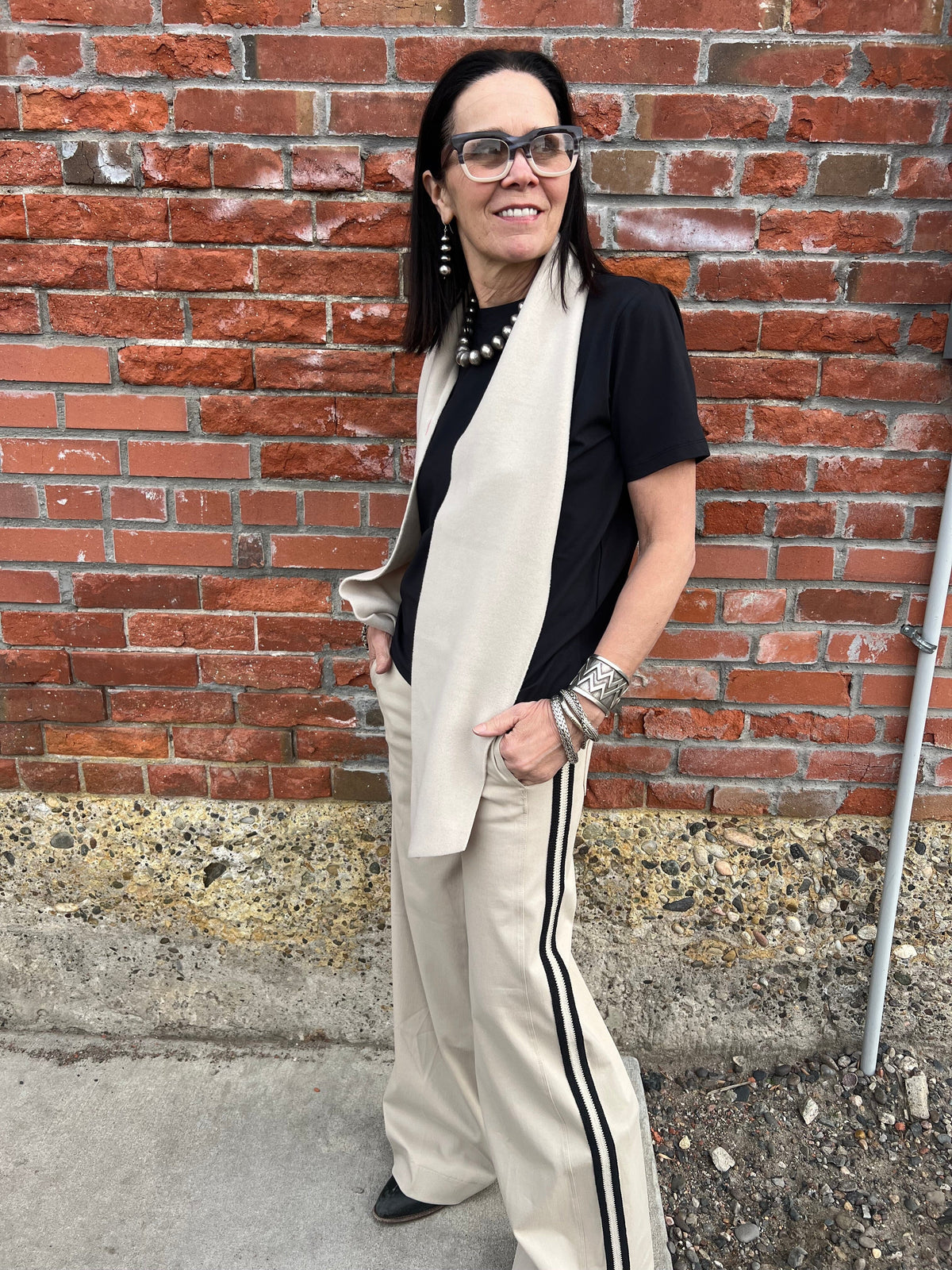 Brinne Khaki Stripe Trouser - LY3809