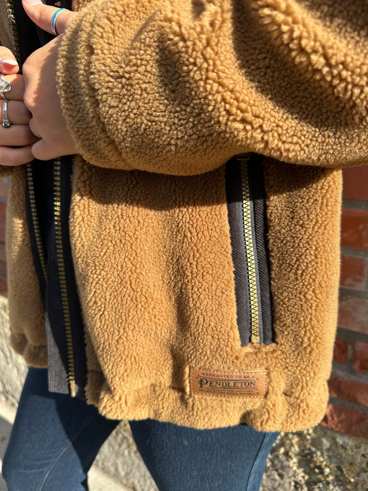 Bronze Cottonwood Hooded Fleece Bomber - Pendleton - C1467