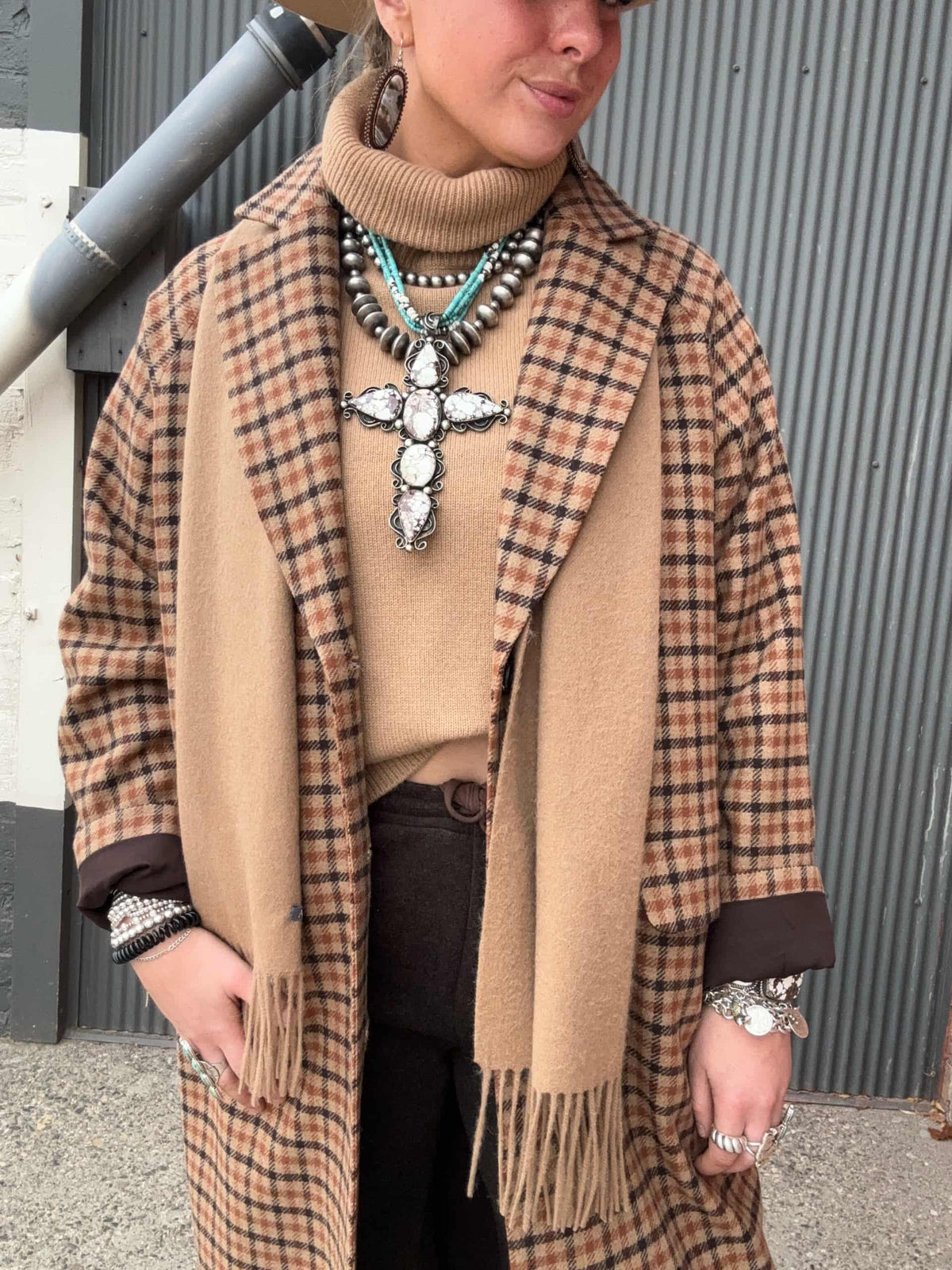 Brooklyn Tan Check Coat - Pendleton - CTPD9