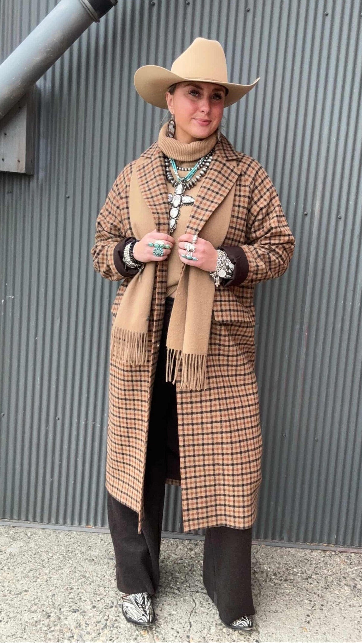 Brooklyn Tan Check Coat - Pendleton - CTPD9