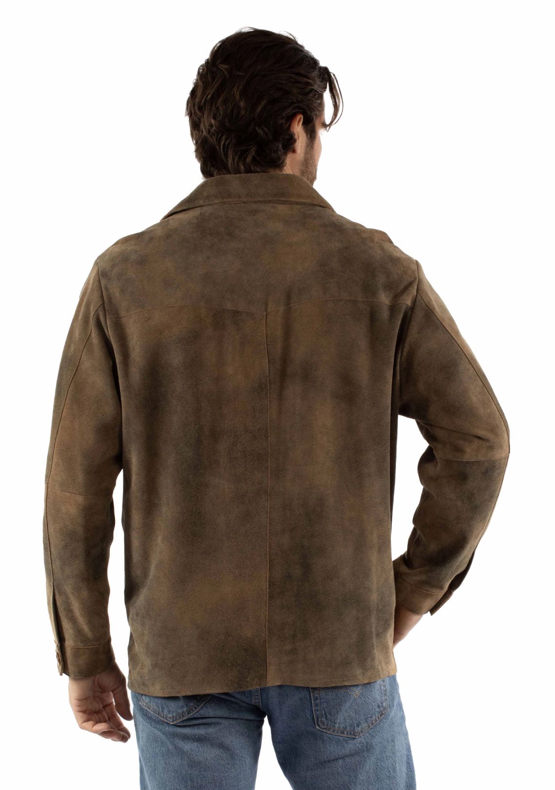 Brown Distressed Suede Shirt/Jacket - 2065B