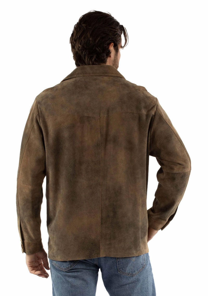 Brown Distressed Suede Shirt/Jacket - 2065B