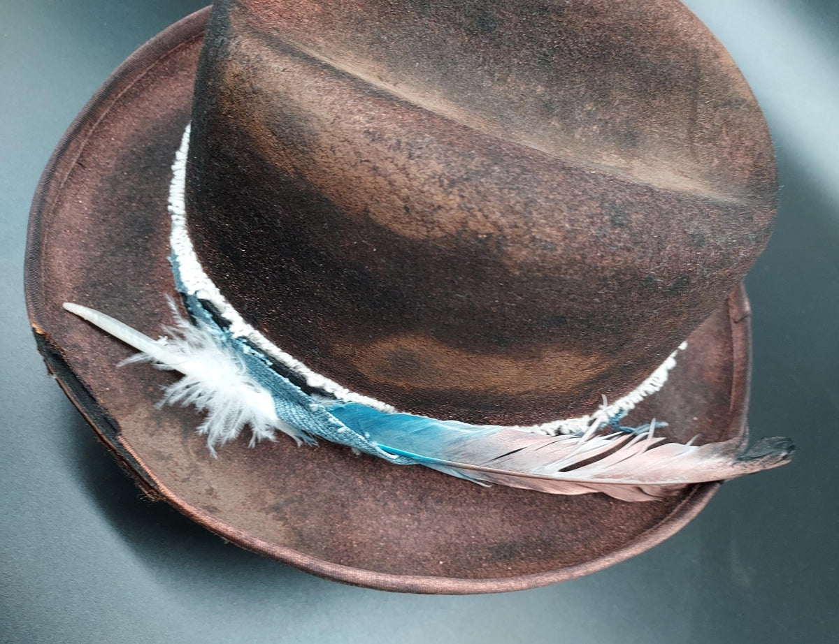 Brown Embellished Felt Hat - HIML20 - Size L