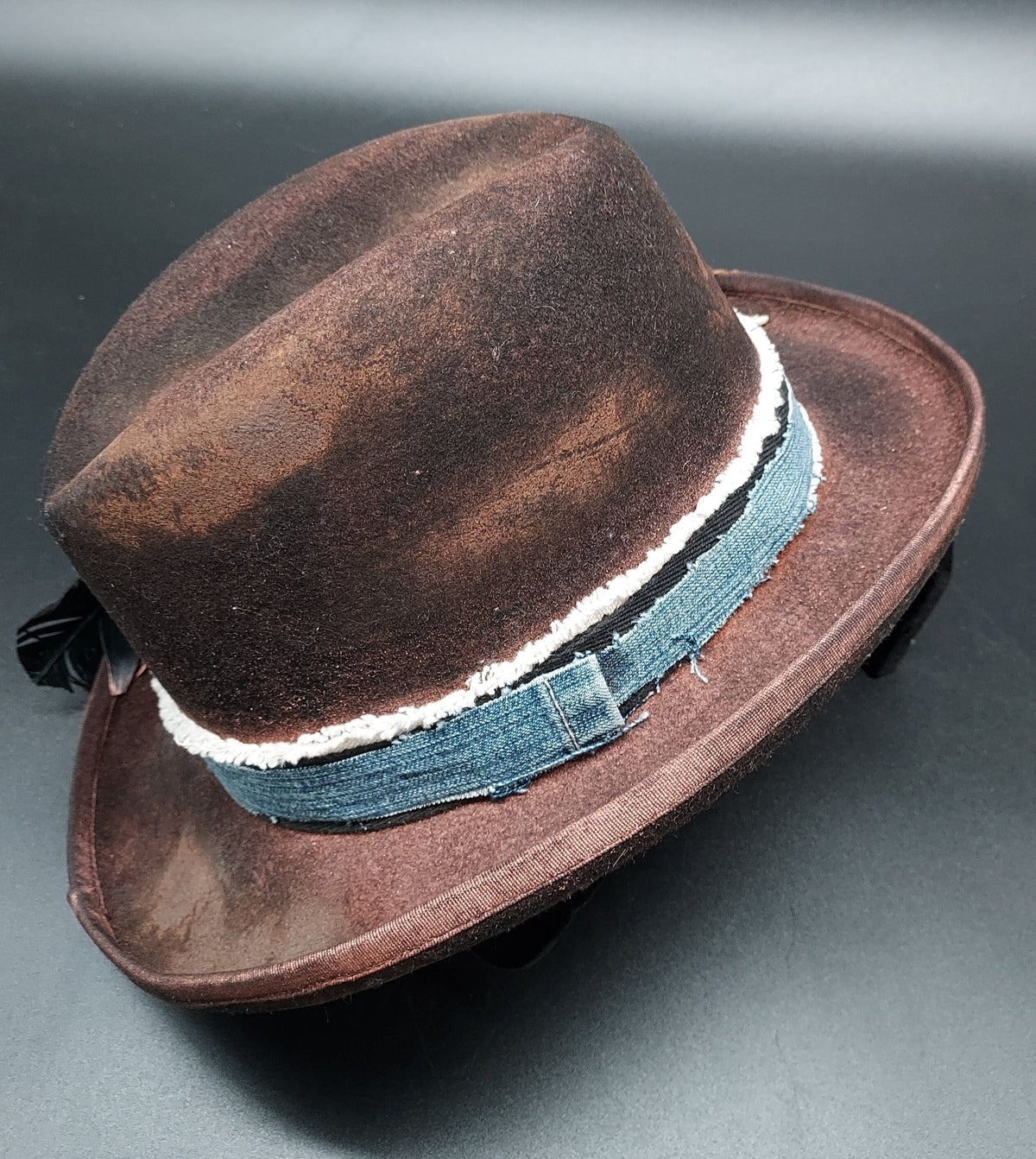 Brown Embellished Felt Hat - HIML20 - Size L