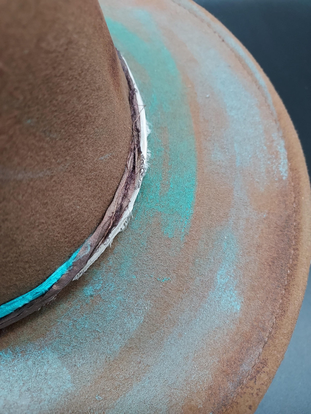 Brown Felt Embellished Hat - HIML73 - Size L