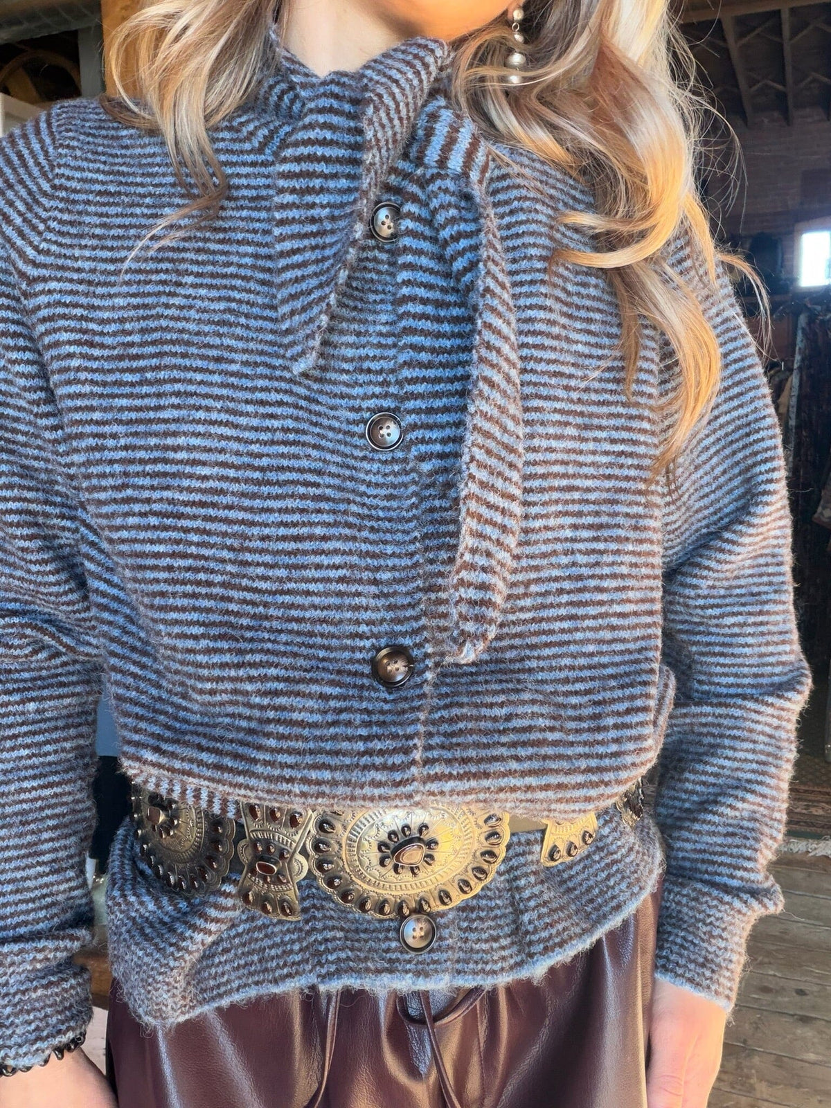Brown/Blue Cardigan - 10262