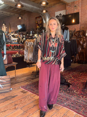 Burgundy Palazzo Pant - 3958-BU