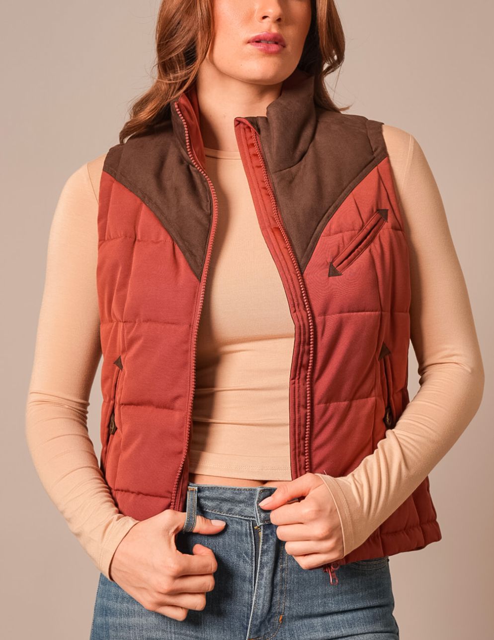 Burnt Red Lenora Vest - WVE5R