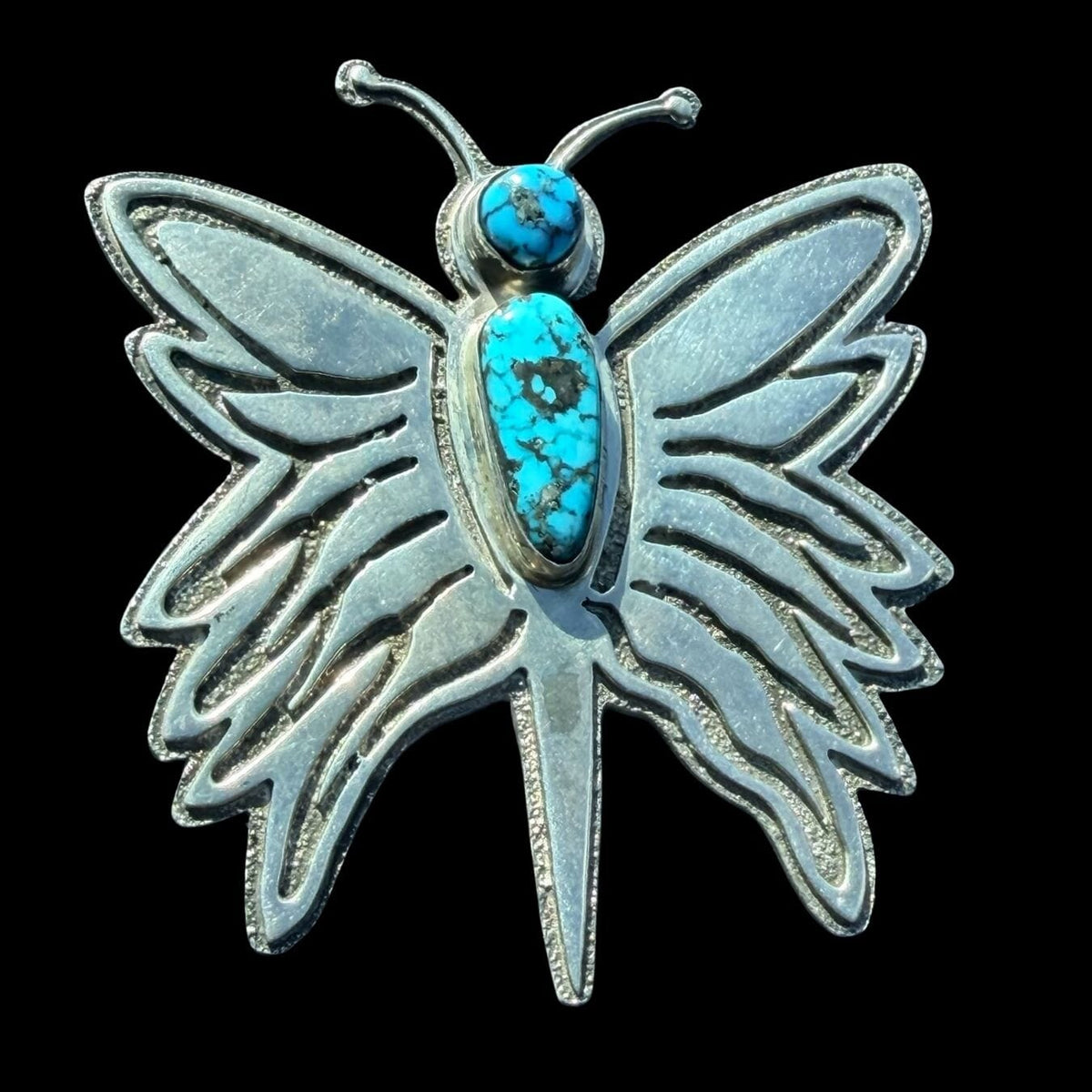 Butterfly and 1-Stone Turqquoise Pendant - PMH46