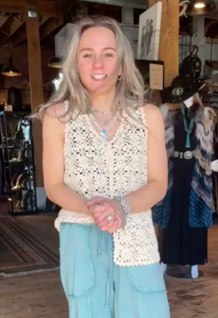 Callista Crochet Tank - Pearl - Tasha Polizzi - 411705