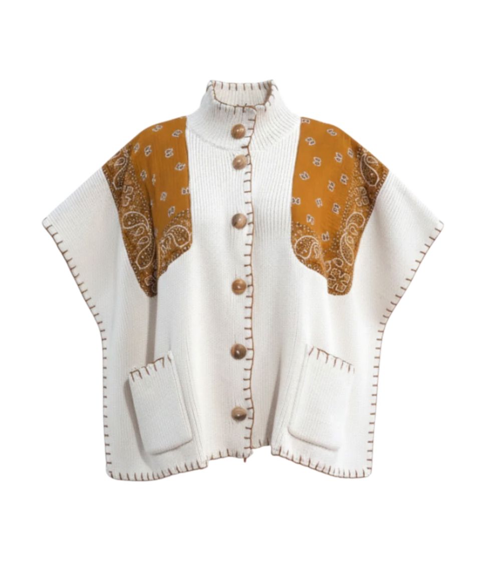 Camel Bandana/Cream Poncho - 5913CC