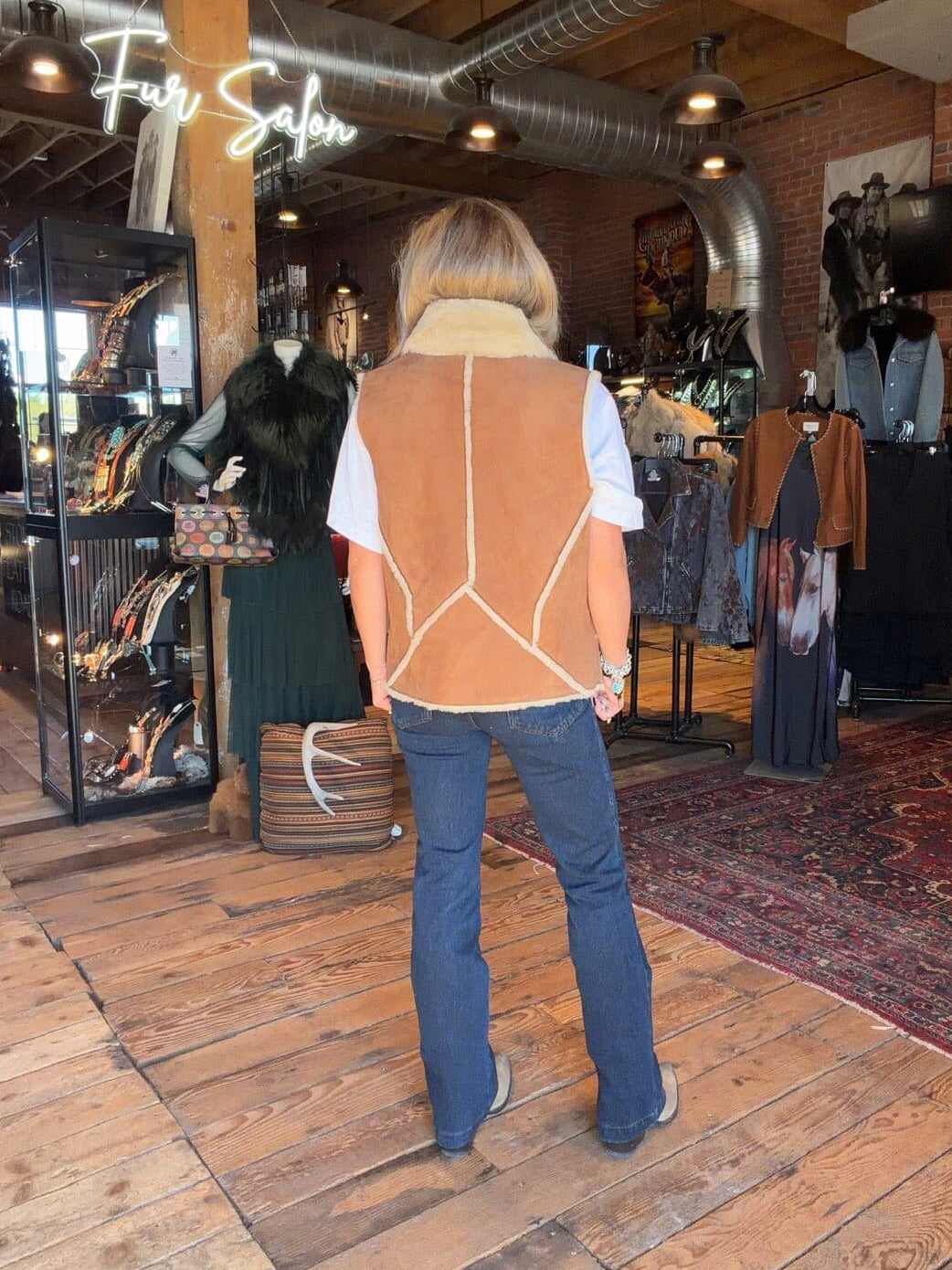Camel Shearling Vest - ERINC
