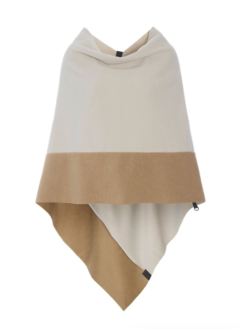 Camel/Kit 2-Tone Fleece Poncho - 4068KC