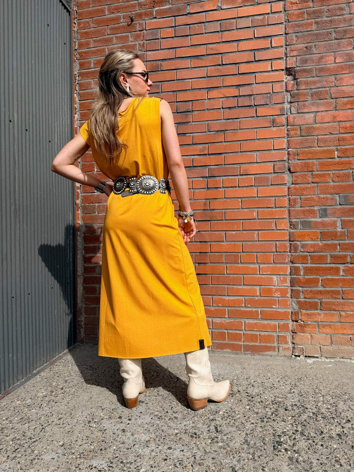 Cap Sleeve Dress - Safran - Henriette Steffensen - DHS1