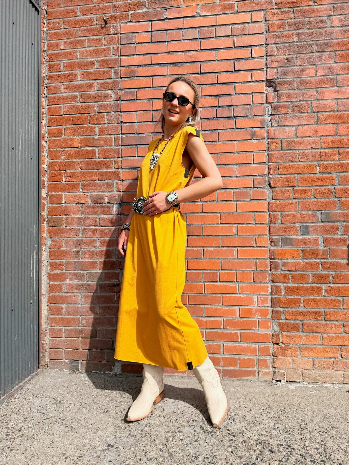 Cap Sleeve Dress - Safran - Henriette Steffensen - DHS1