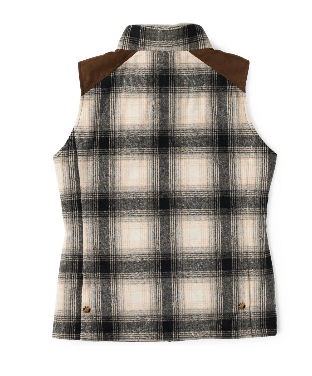 Cashiers Wool Grey Plaid Vest - CASHGP