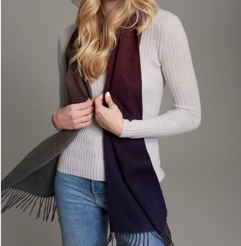 Cashmere Scarf Berry Tri-color- SCAL1