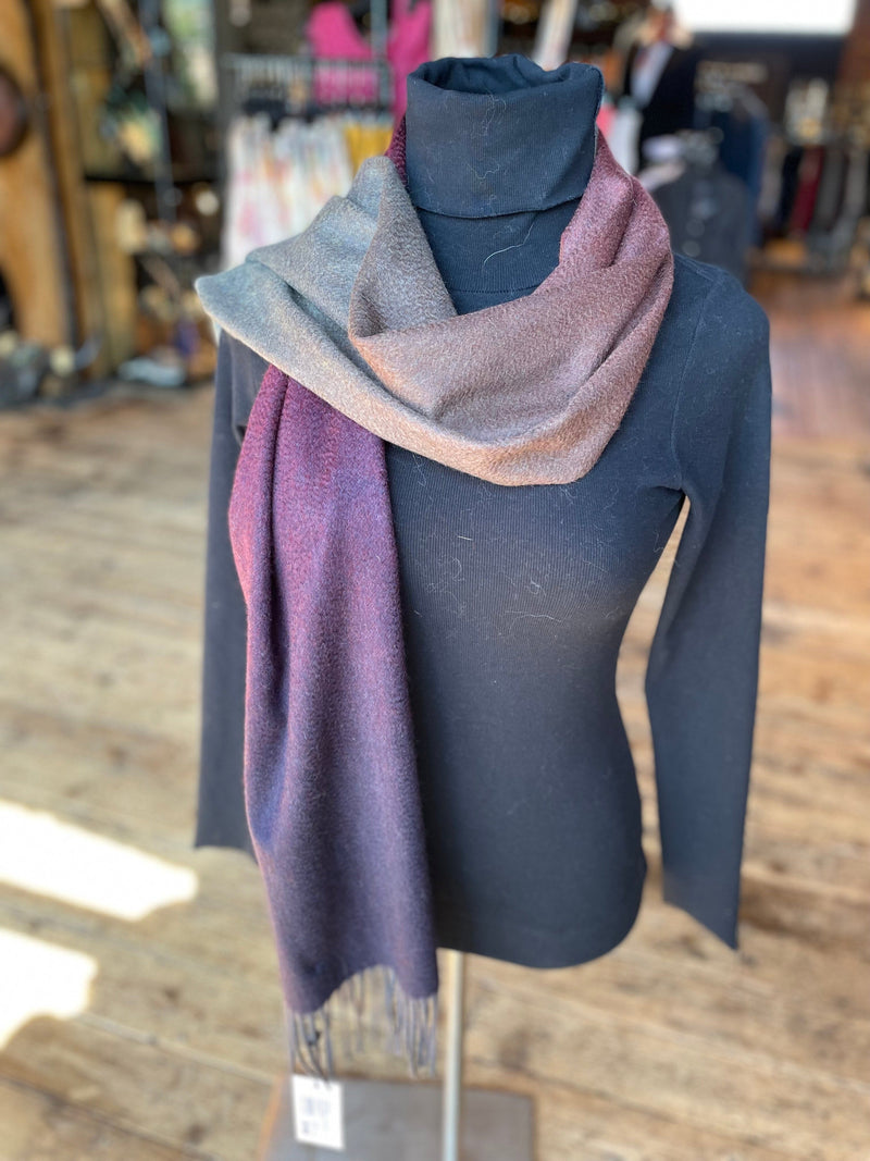 Cashmere Scarf Berry Tri-color- SCAL1