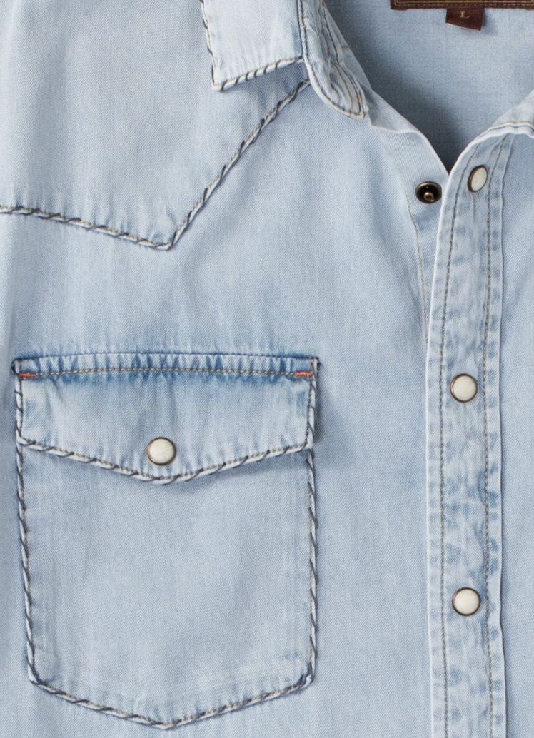 Chambray Denim Whipstitch Western Shirt - 308CH