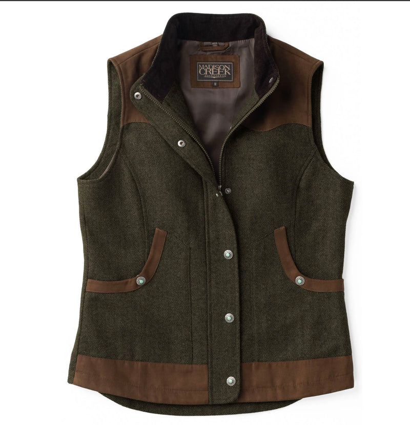 Channel Wool Vest - Pine - CHANP