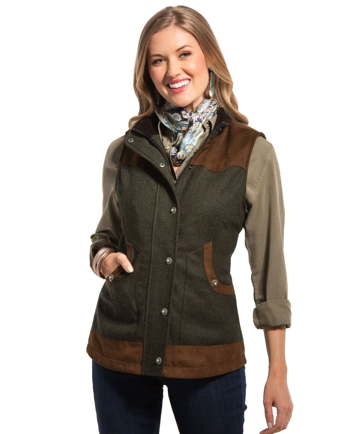 Channel Wool Vest - Pine - CHANP