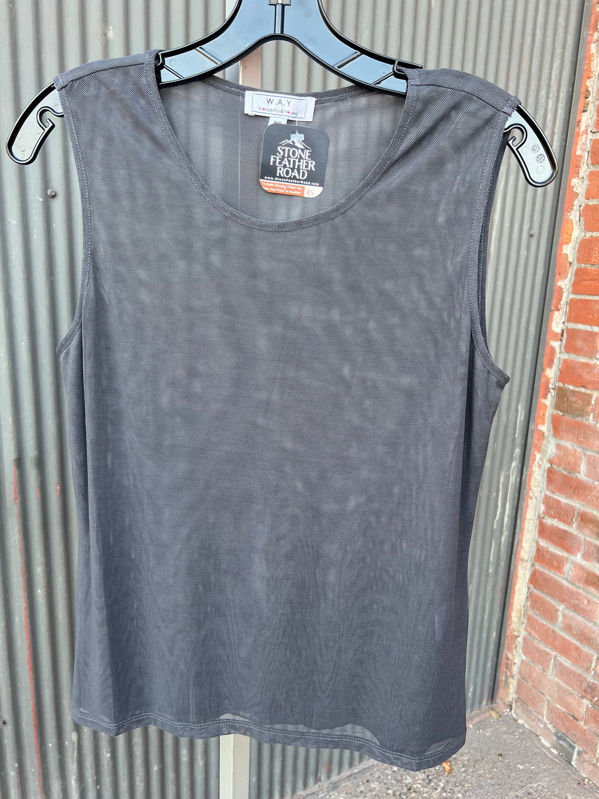 Charcoal Mesh Tank - 4351CH