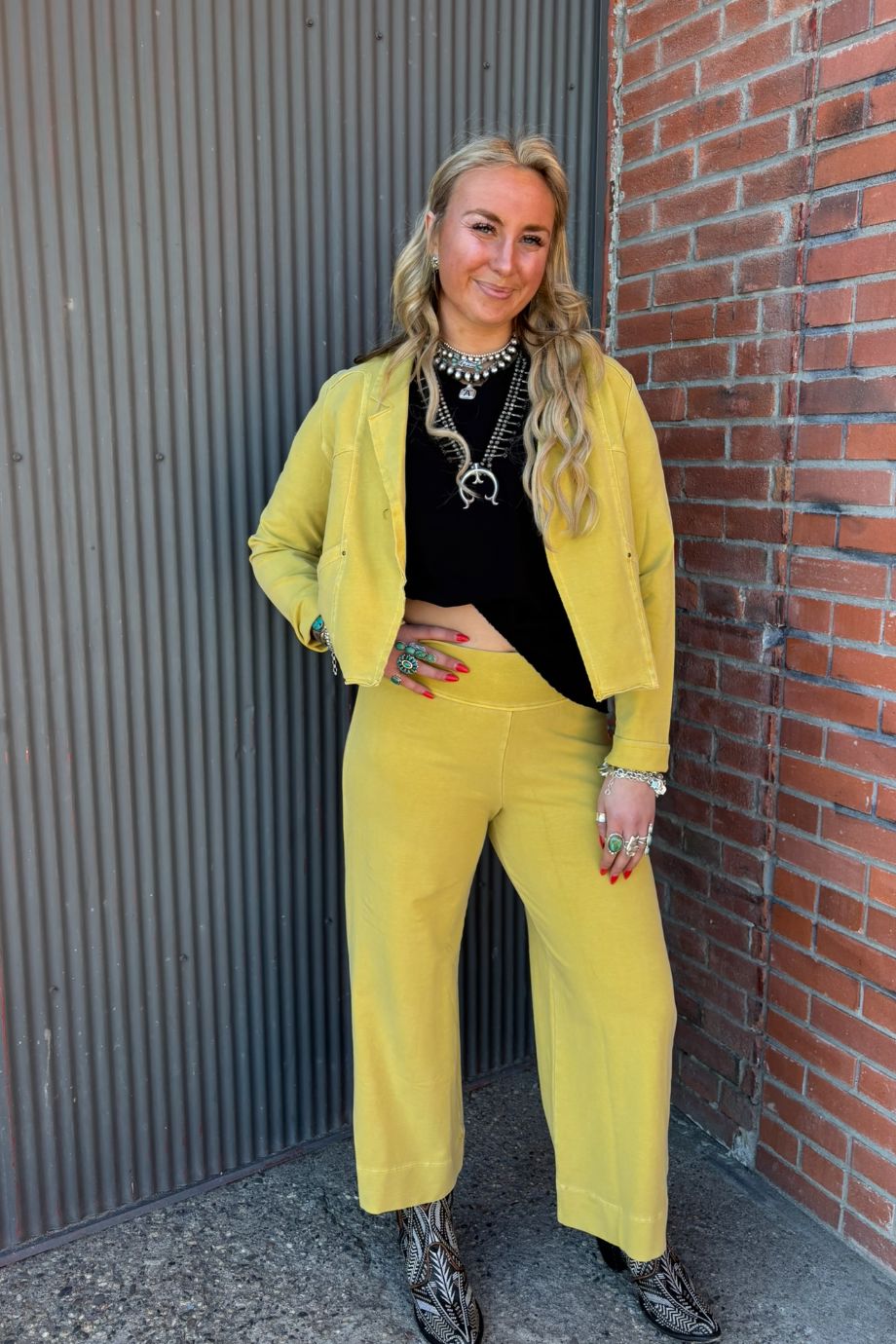 Chartreuse Palazzo Pant - Testimony - P41CR