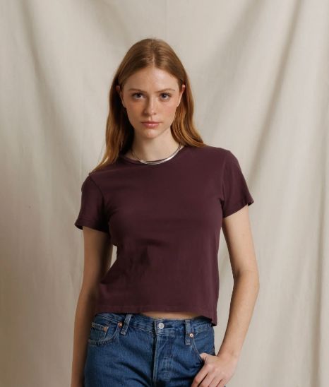 Cherry Lacquer Slim Crew Tee - LSACH