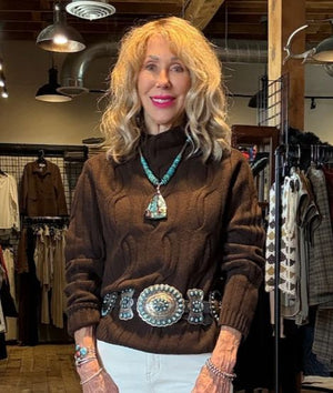 Chocolate Cashmere Cable Sweater - LFSC6C