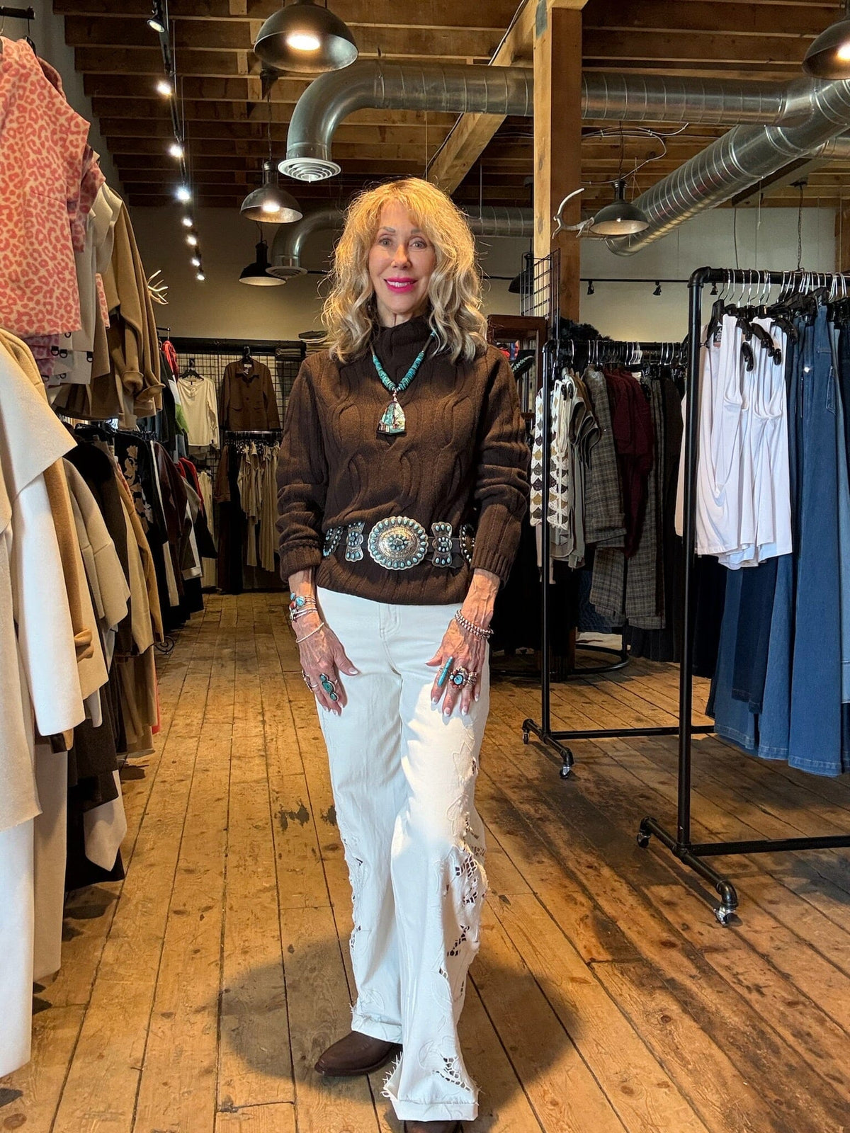 Chocolate Cashmere Cable Sweater - LFSC6C