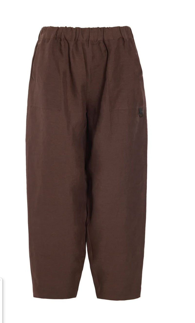 Chocolate Cropped Hemp Pants - Henriette Steffensen - 82002C