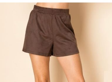 Chocolate Faux Suede Shorts - 4226CH