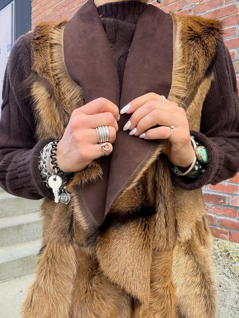 Chocolate Goat/Shearling Vest - CYNCH