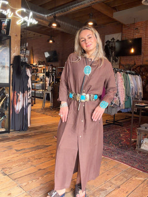 Chocolate Hemp Long Jacket/Dress - Henriette Steffensen - 87001C