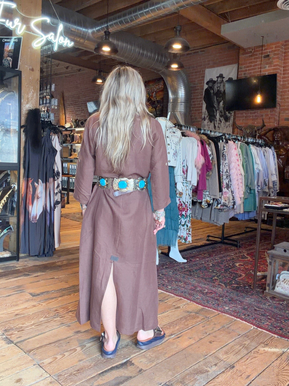 Chocolate Hemp Long Jacket/Dress - Henriette Steffensen - 87001C