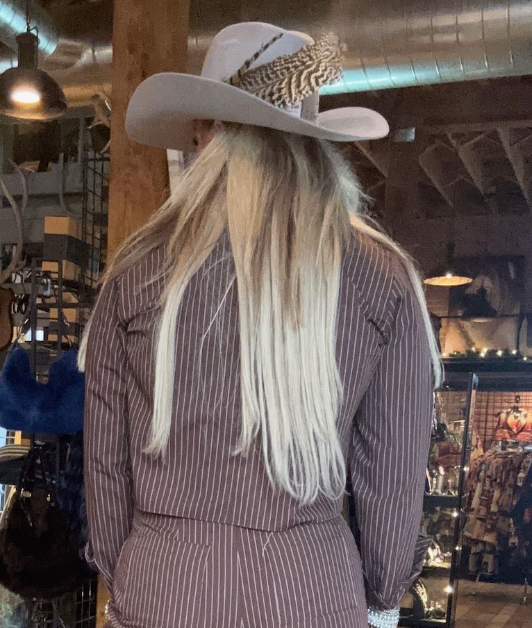 Chocolate Pinstripe Kacey Top - SV5032C