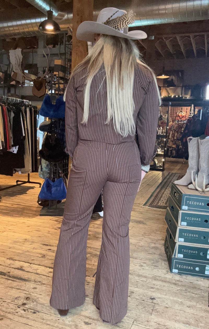 Chocolate Pinstripe Trouser - SV5028C
