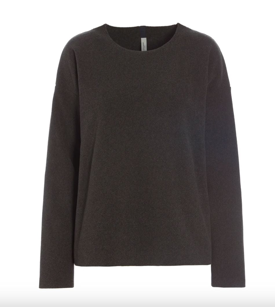 Chocolate Round Neck Fleece Top - Henriette Steffensen - 1359CH