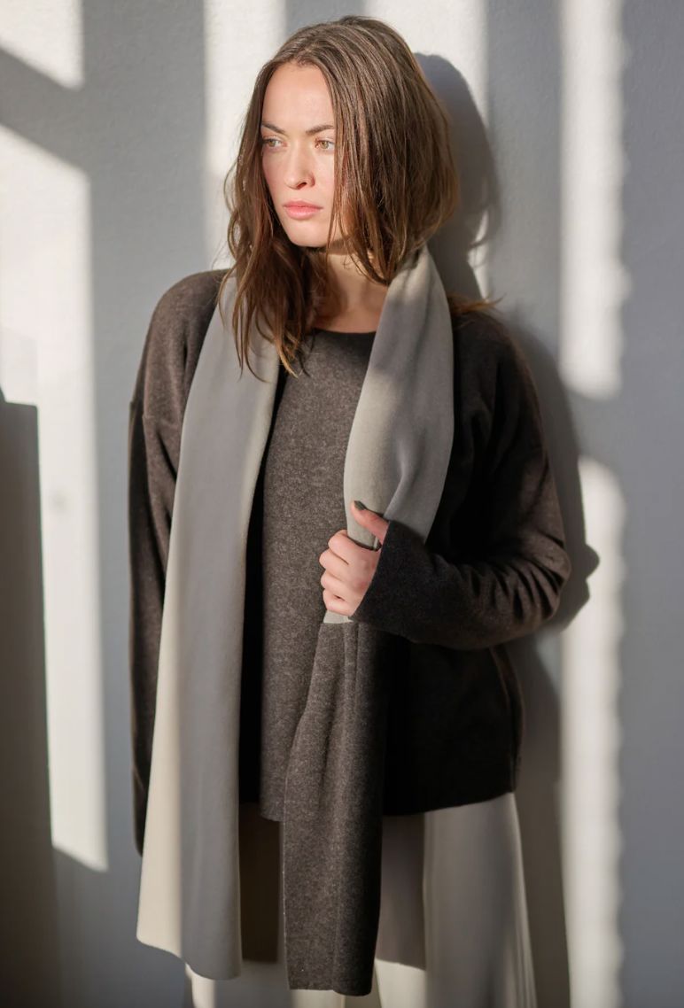 Chocolate Round Neck Fleece Top - Henriette Steffensen - 1359CH