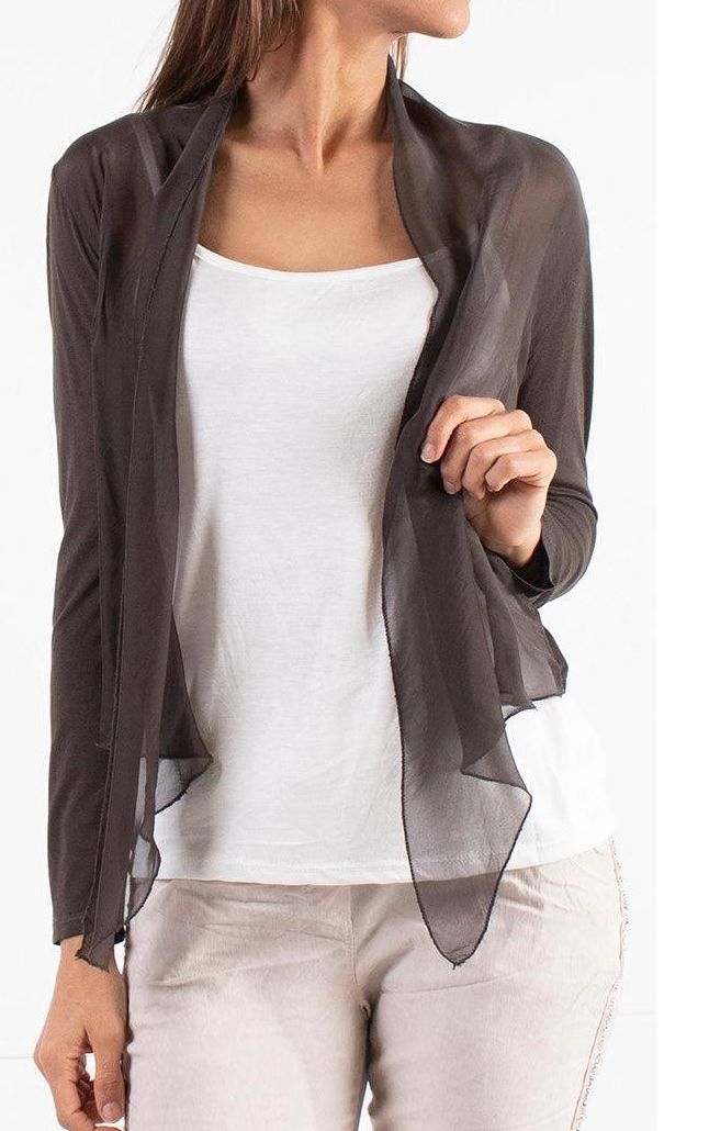 Chocolate Silk Cardigan - 60361-CC